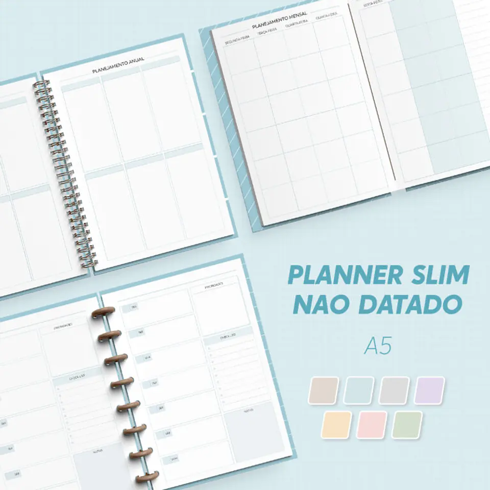 Arquivo Planner Slim  Não Datado - A5  1