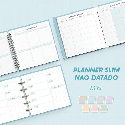 Arquivo Planner Slim  Não Datado - Mini 