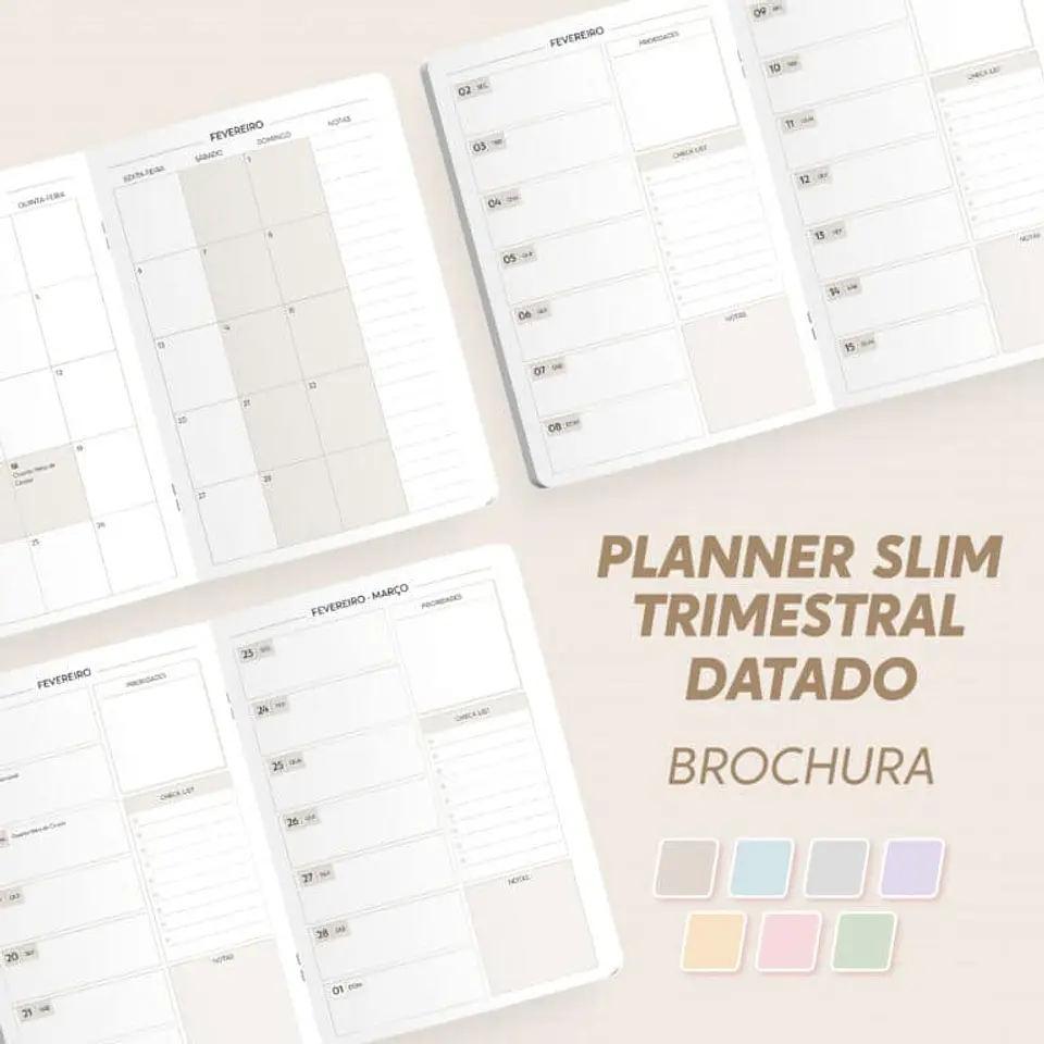 Arquivo Planner Slim Modular  Trimestral 2027  Datado - A5 - Brochura 1