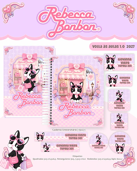 Arquivo Escolar Rebecca Bonbon 3D 2027