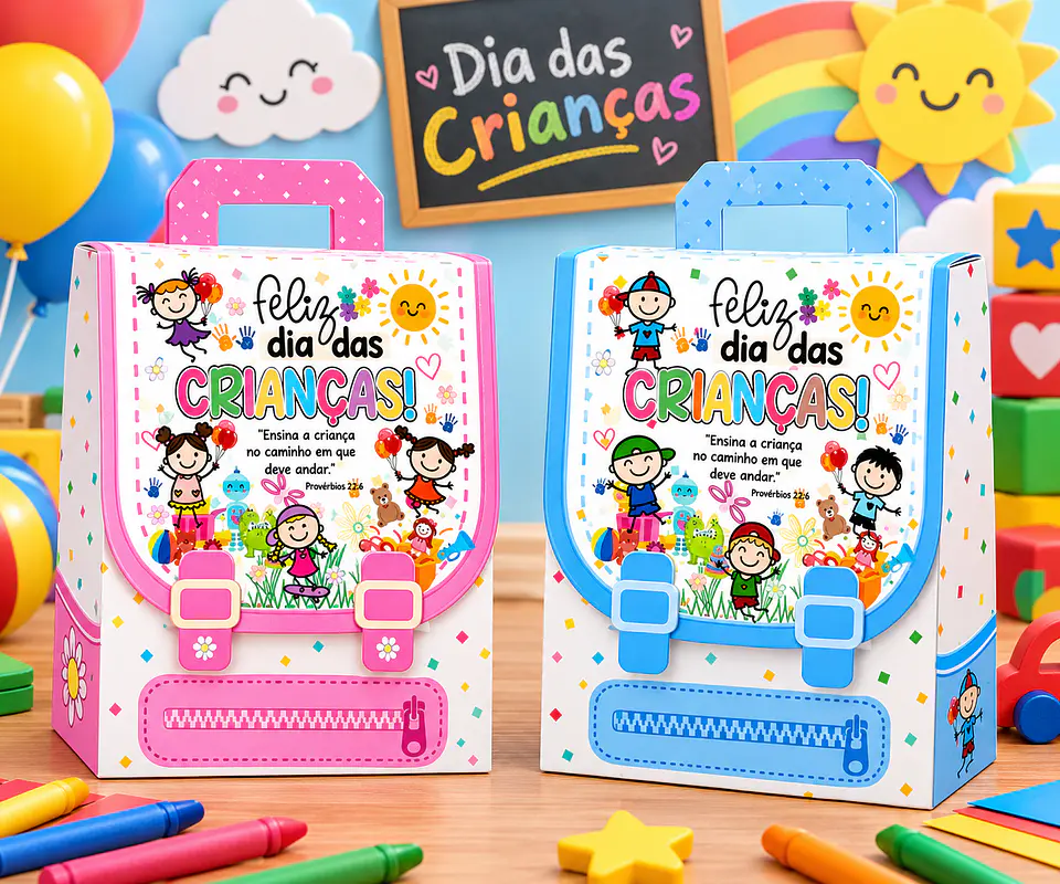 Arquivo Dia das Crianças Mochila Rosa e Azul   1