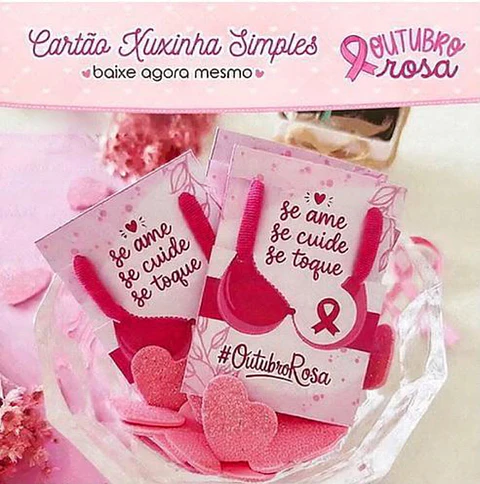 Arquivo Outubro Rosa Cartão Xuxinha Simples  