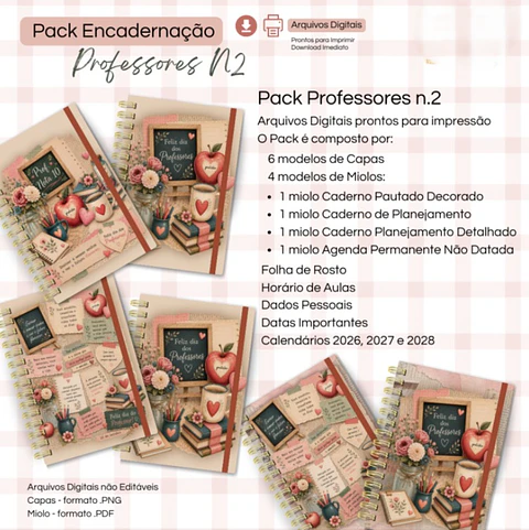 Arquivo Pack Professores N 2 - A5 - Caderno + Planeamento + Agends Não Datada