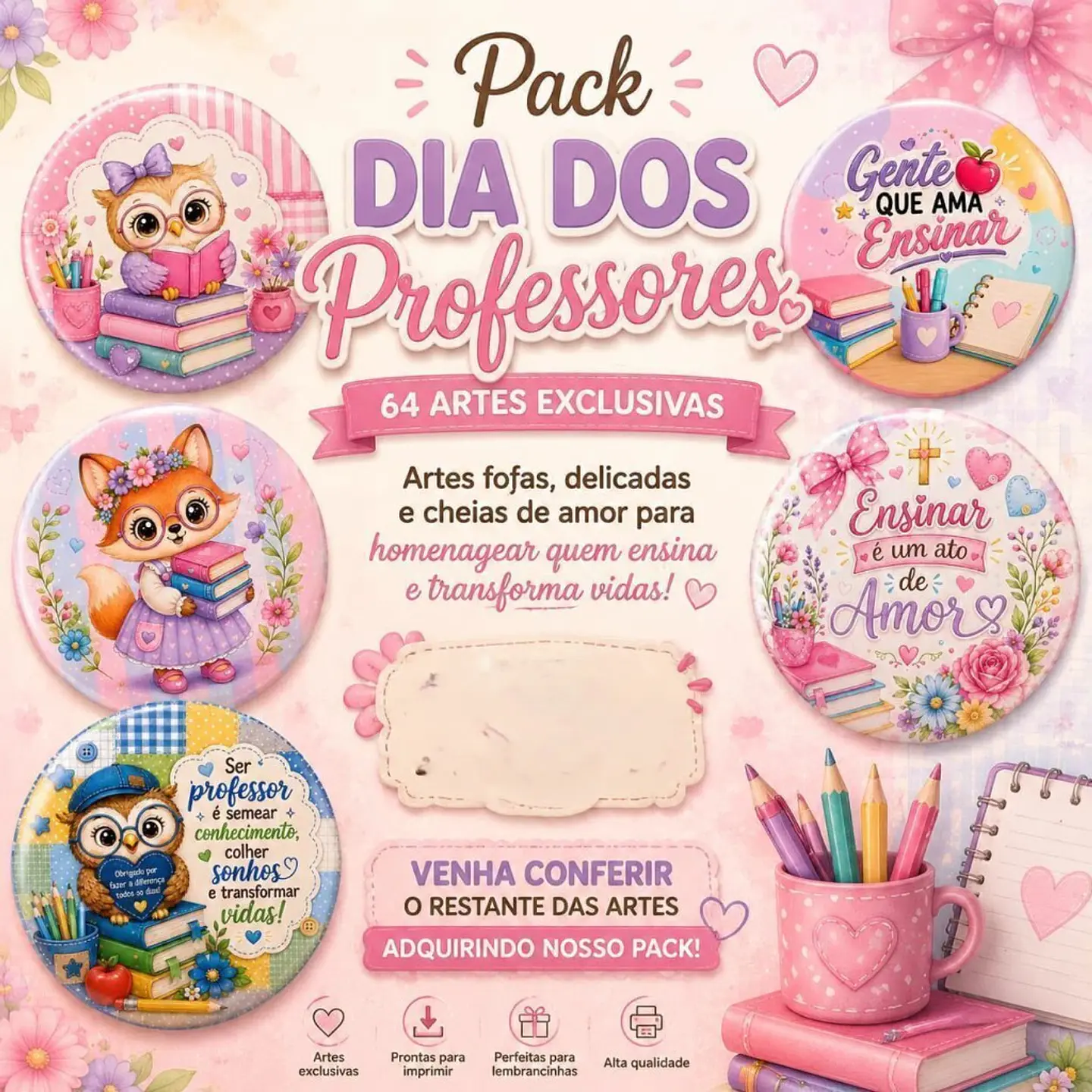 Arquivo Pack Dia dos Professores – 64 Artes Exclusivas 1