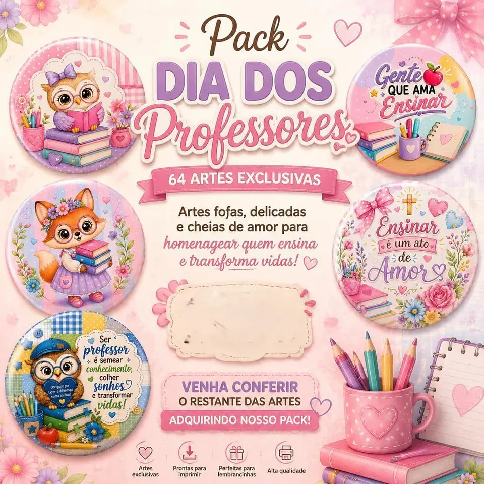 Arquivo Pack Dia dos Professores – 64 Artes Exclusivas 1