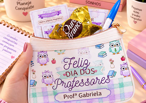 Arquivo Dia dos Professores Corujinhas Estojo envelope