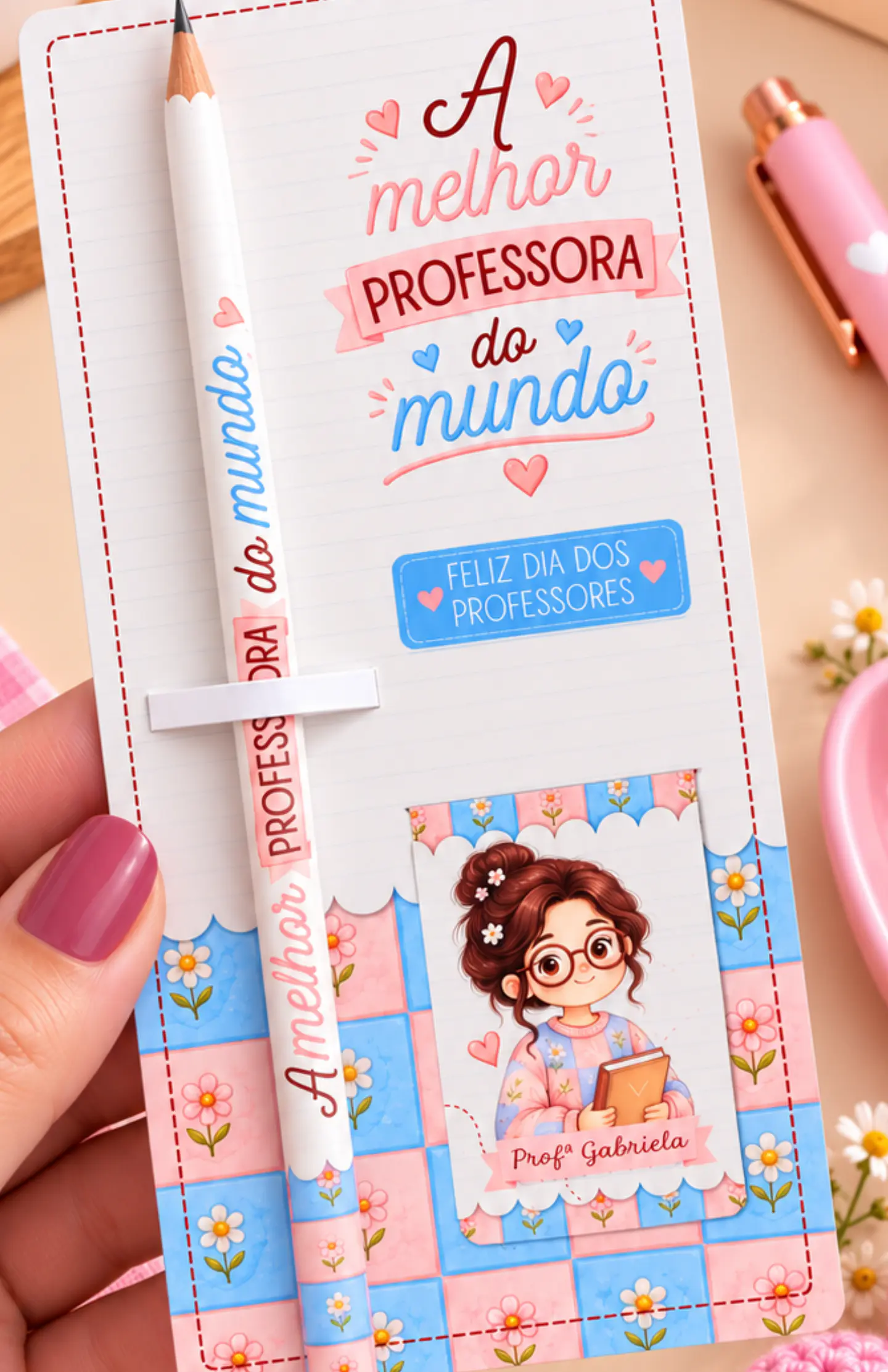 Arquivo Dia dos Professores Menininha Magnético com Card e Kit  1