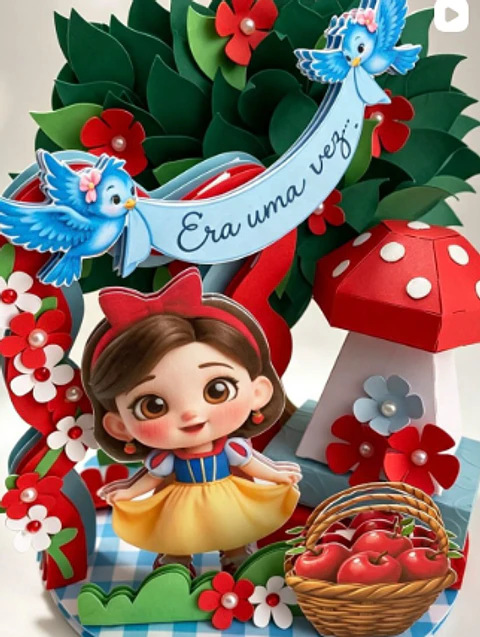 Arquivo Topo de Bolo Branca de Neve  