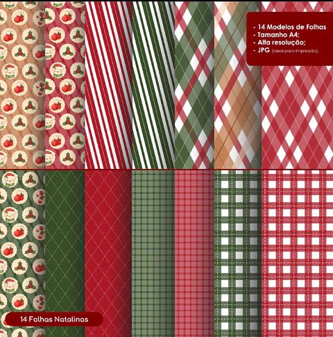 Arquivo Kit Digital Papéis Natalino 