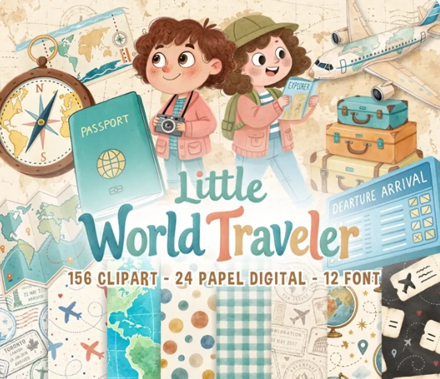 Arquivo Kit Digital Little World Traveler 1