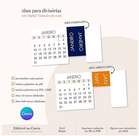 Arquivo Abas de Divisorias Editaveis 