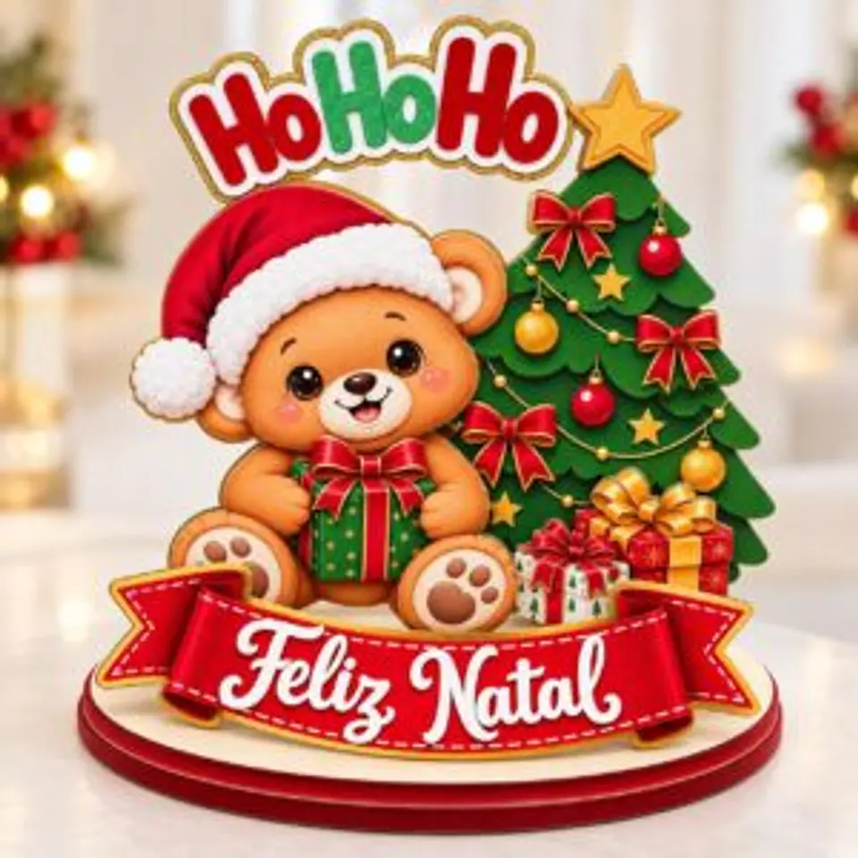 Arquivo Topo de Bolo - Cenario Hohoho Feliz Natal  1
