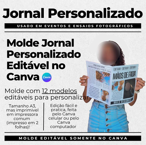 Arquivo de Corte Jornal Editável no Canva