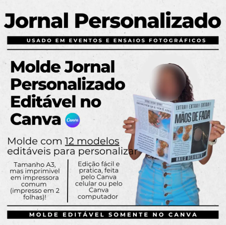 Arquivo de Corte Jornal Editável no Canva 1