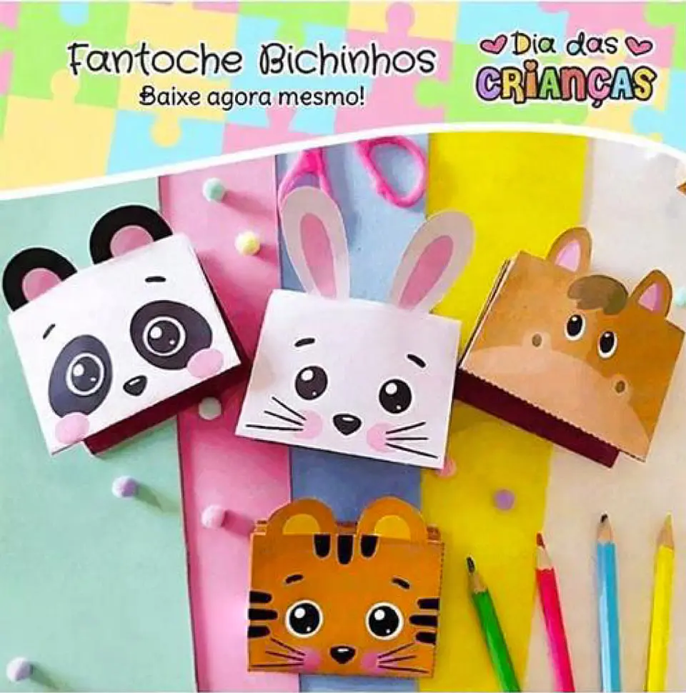 Arquivo Dia das Crianças Fantoches Bichinhos   1