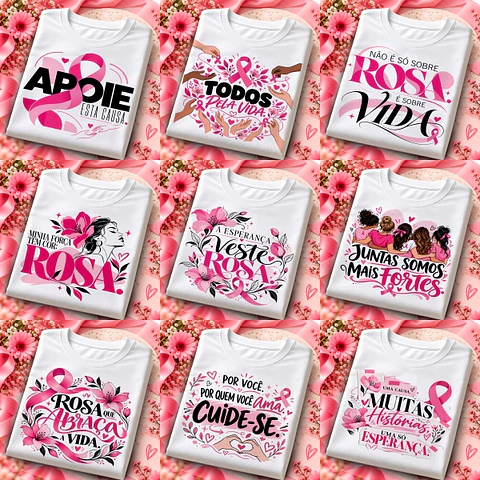 Arquivo Sublimação Combo Camisa - Outubro Rosa 