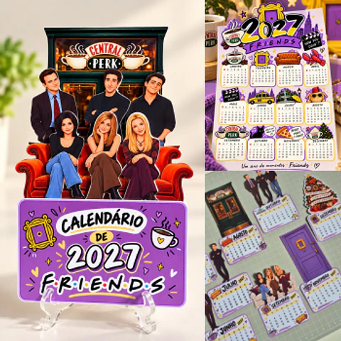 Arquivo de Corte Calendário 2027 Friends 