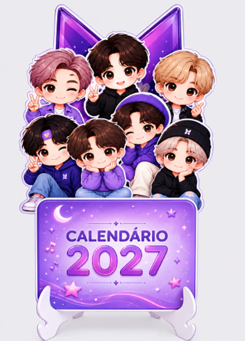 Arquivo de Corte Calendário de Mesa BTS 2027 