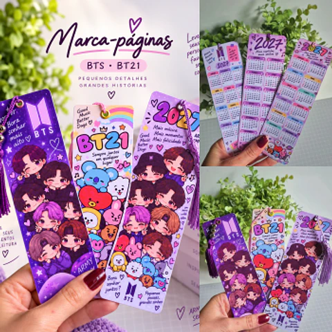Arquivo de Corte Marca Páginas Calendário 2027 - BTS e BT21