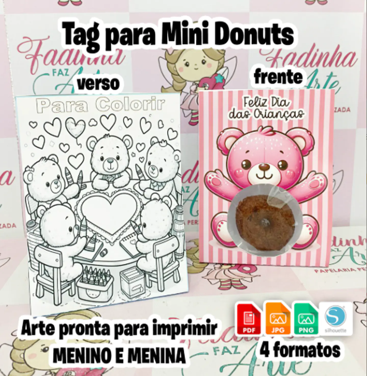 Arquivo Dia das Crianças Embalagem para Mini Donuts  1