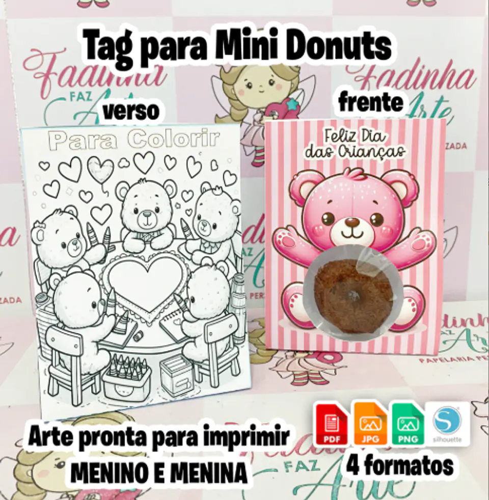 Arquivo Dia das Crianças Embalagem para Mini Donuts  1