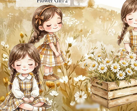 Arquivo Kit Digital Flower Girl - Menina Jardim 