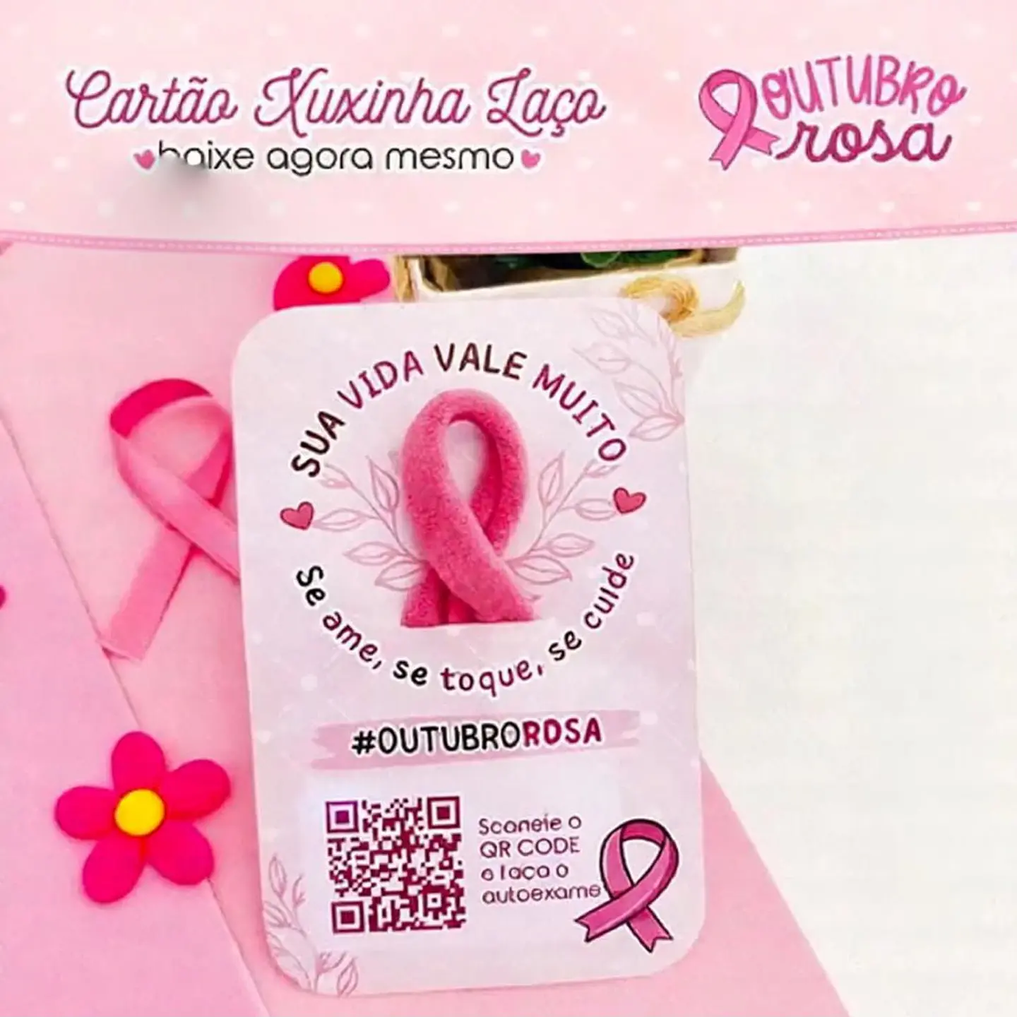 Arquivo Outubro Rosa Cartão Xuxinha Laço 1