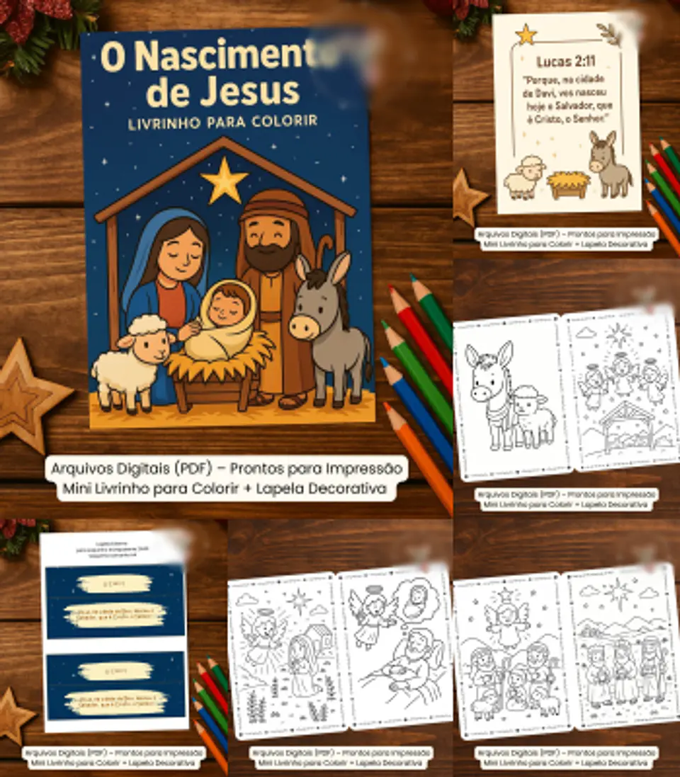 Arquivo Natal Livro de Colorir Nascimento de Jesus  1