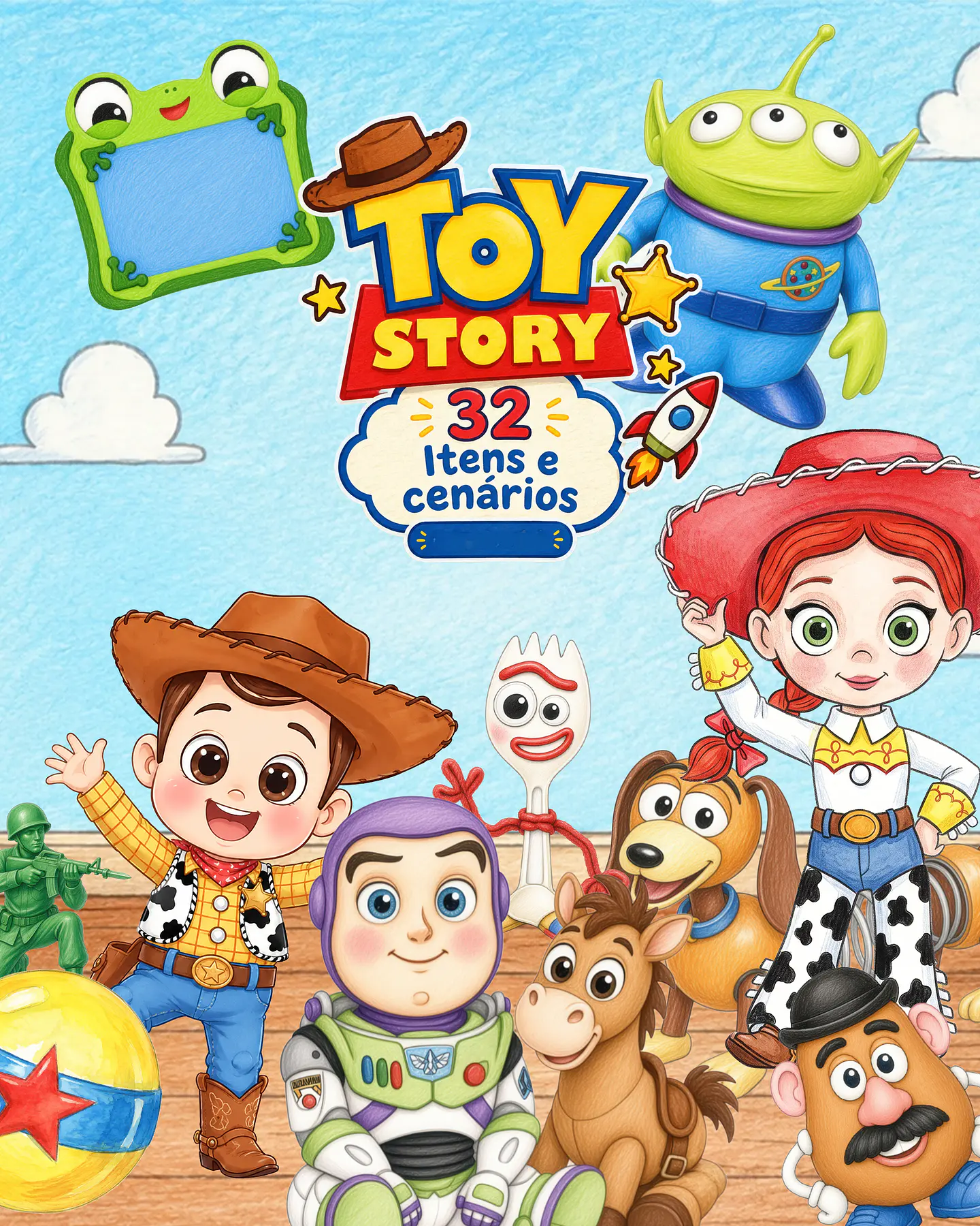 Arquivo Kit Digital Toy Story Cute  1