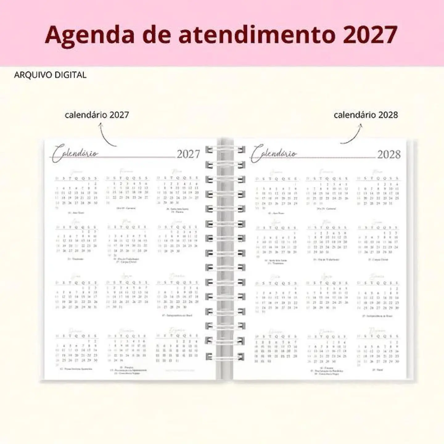 Arquivo Encadernação Agenda Procedimento 2027 3