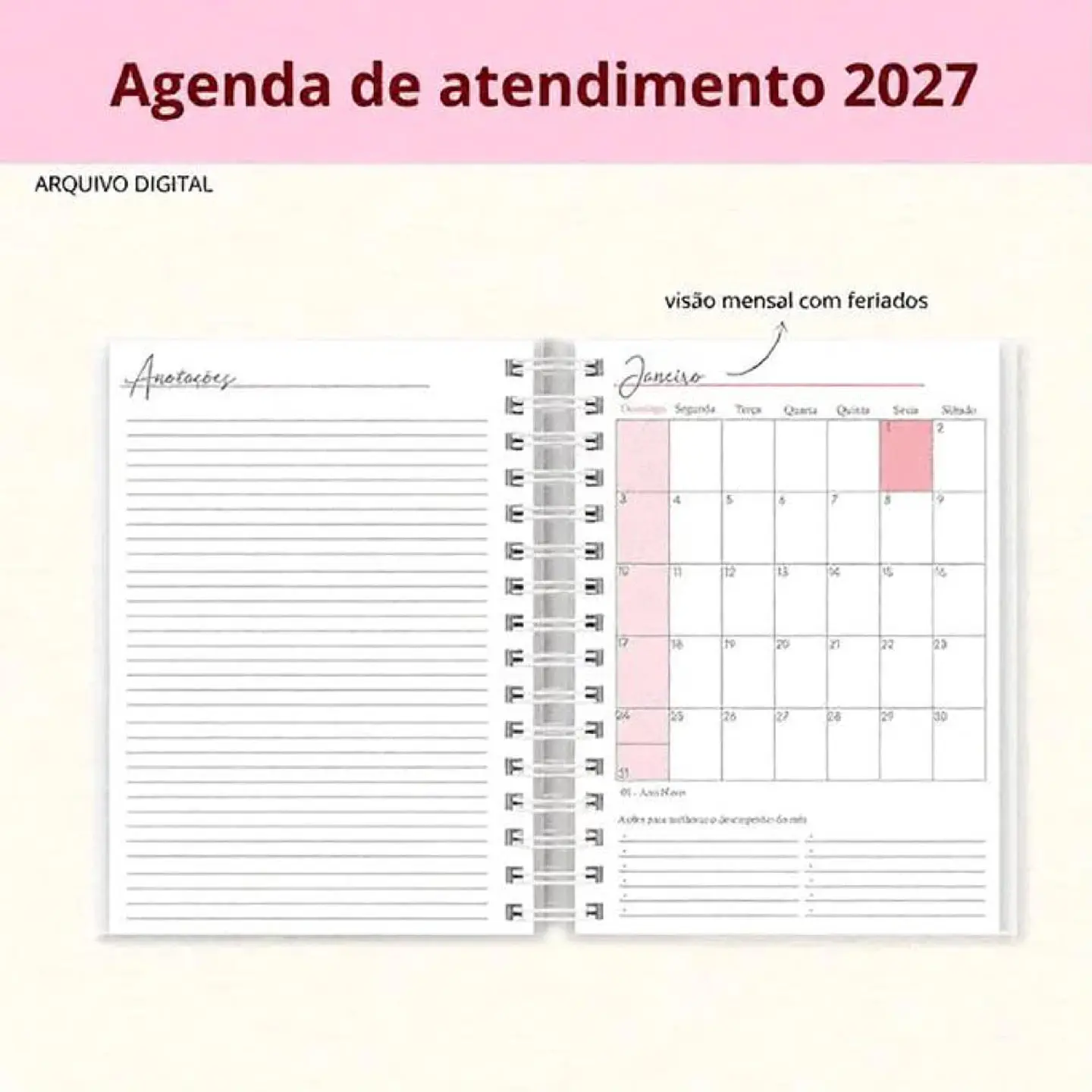 Arquivo Encadernação Agenda Procedimento 2027 5