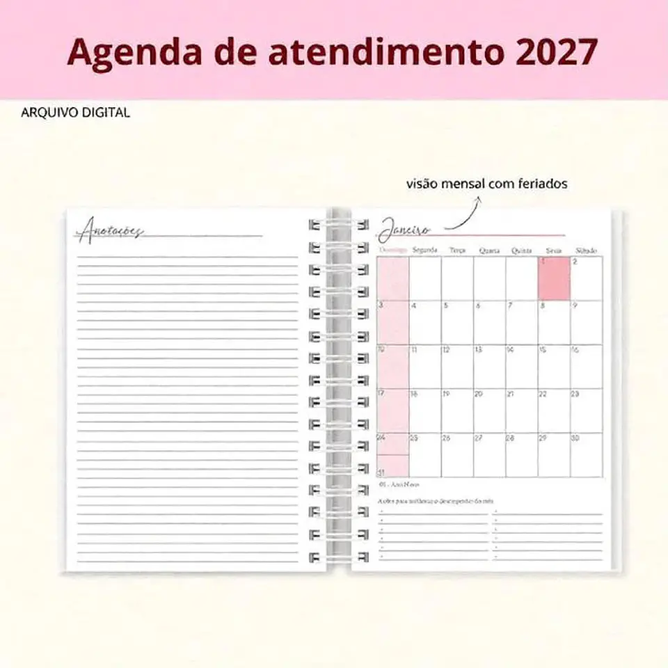 Arquivo Encadernação Agenda Procedimento 2027 5