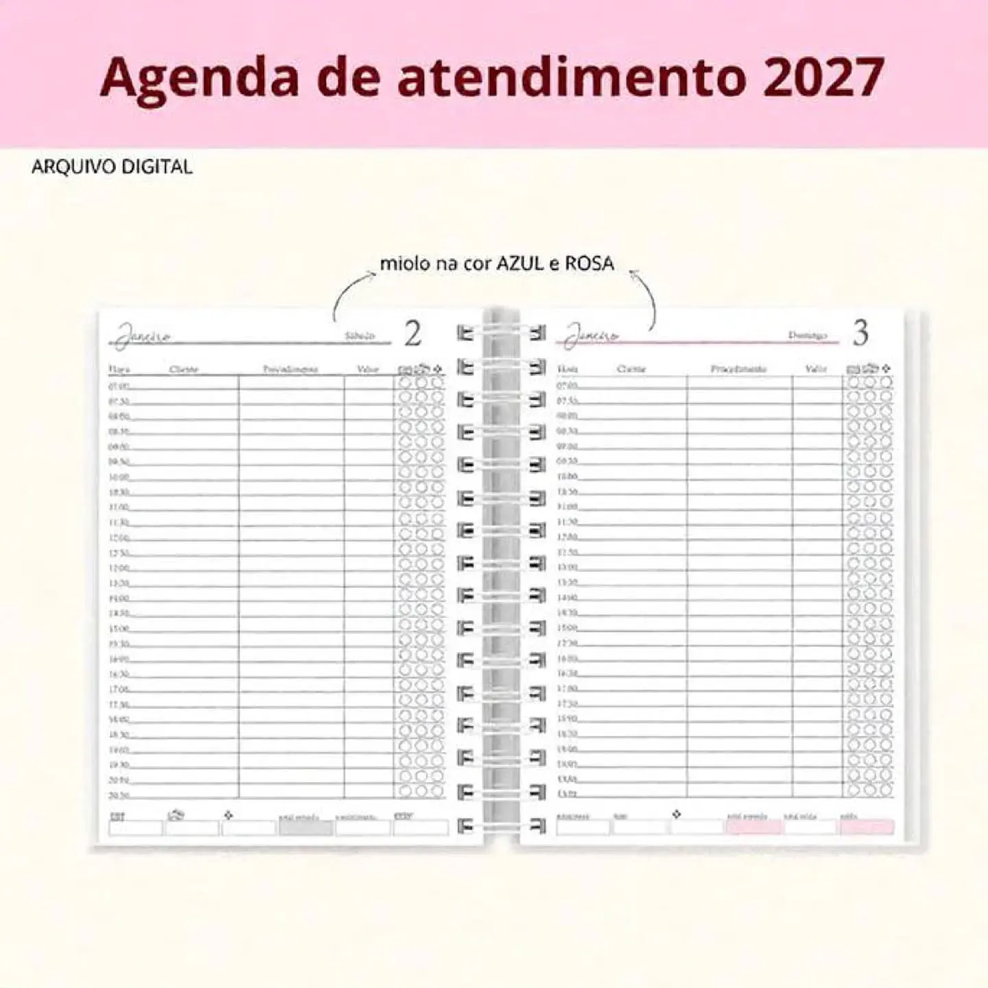 Arquivo Encadernação Agenda Procedimento 2027 2