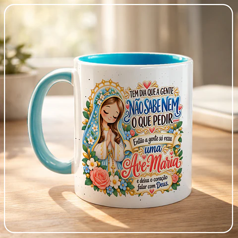 Arquivo Sublimação Caneca Ave Maria 