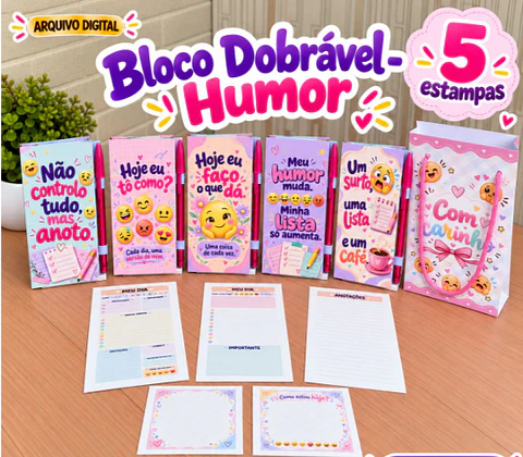 Arquivo Encadernação Bloco Dobrável - Humor