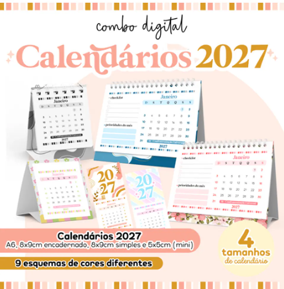 Arquivo Encadernação Combo Digital Calendários 2027 1