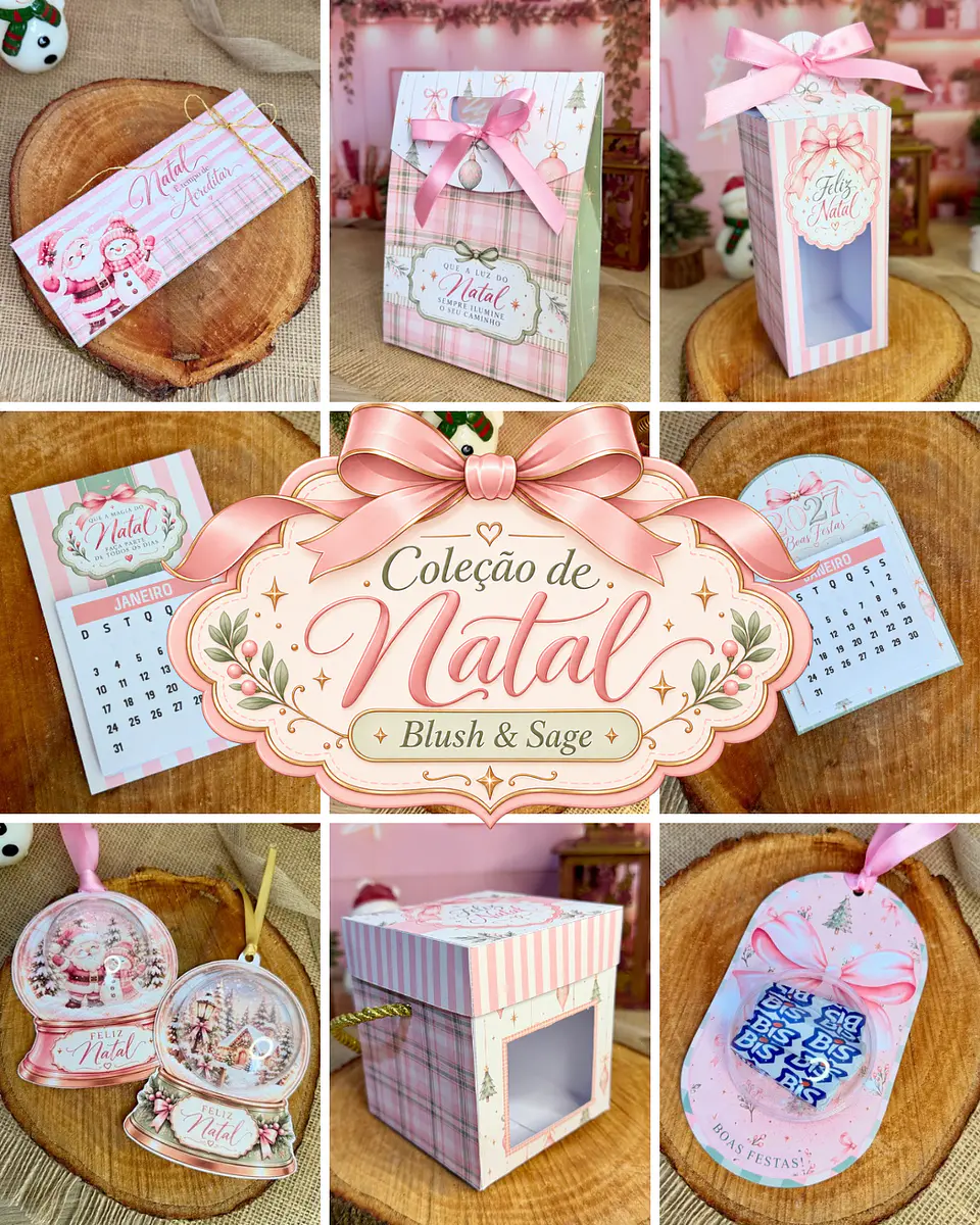 Arquivo Kit Natal Rosa 1