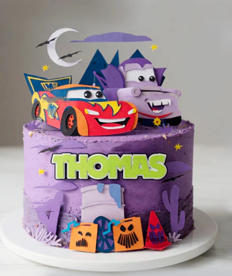 Arquivo Topo de Bolo Carros Disney Halloween