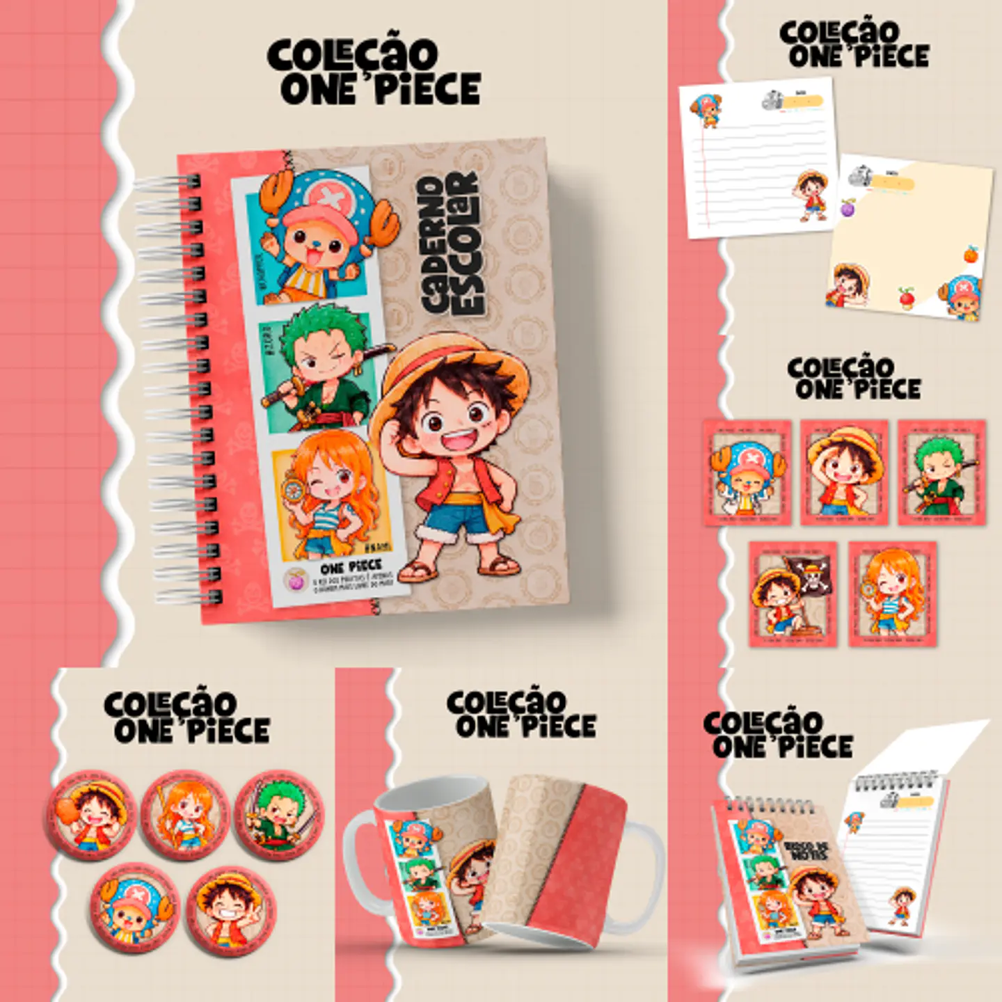 Arquivo Encadernação Combo Escolar One Piece 1