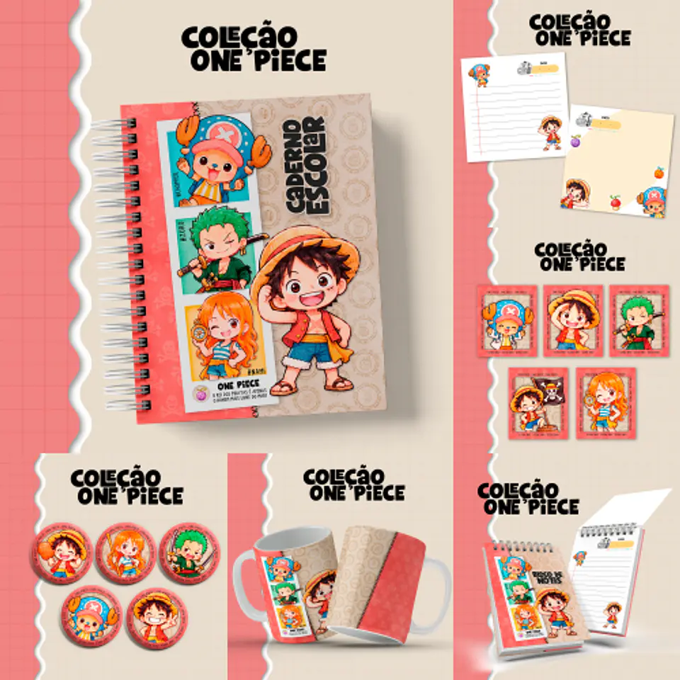 Arquivo Encadernação Combo Escolar One Piece 1