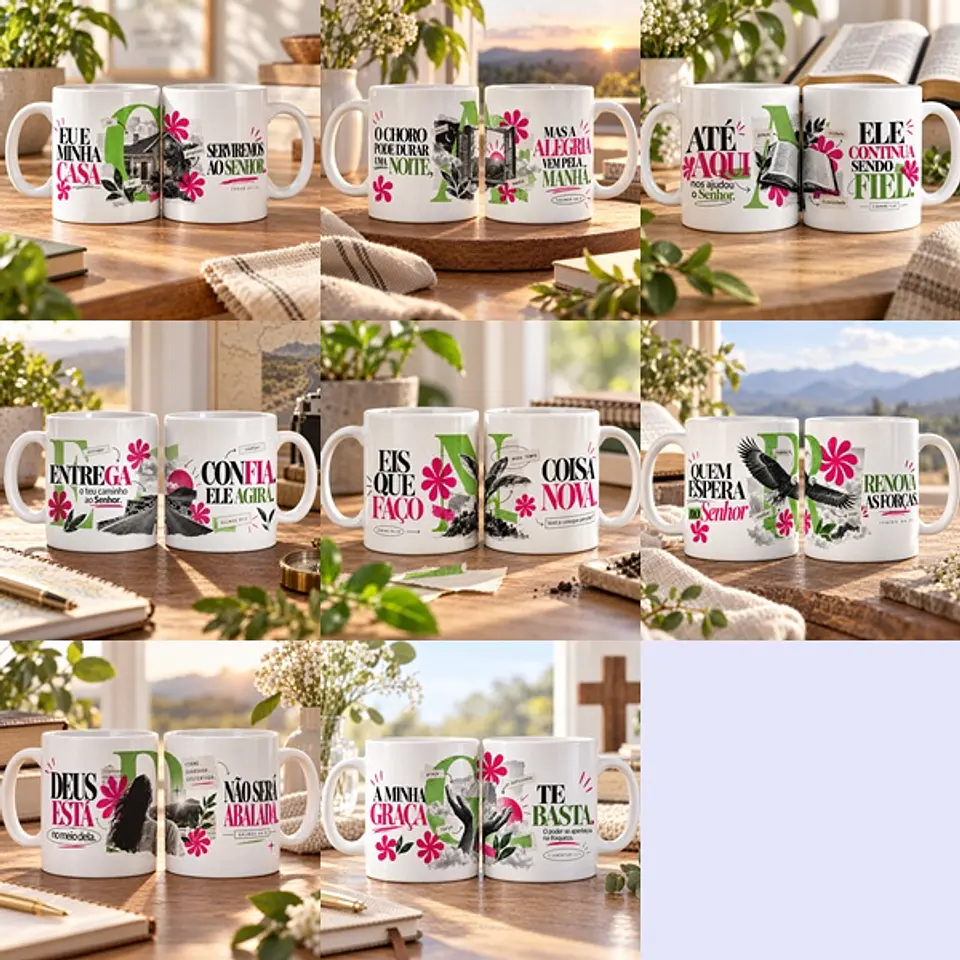 Arquivo Sublimação Caneca Coleção Fé que Renova 1