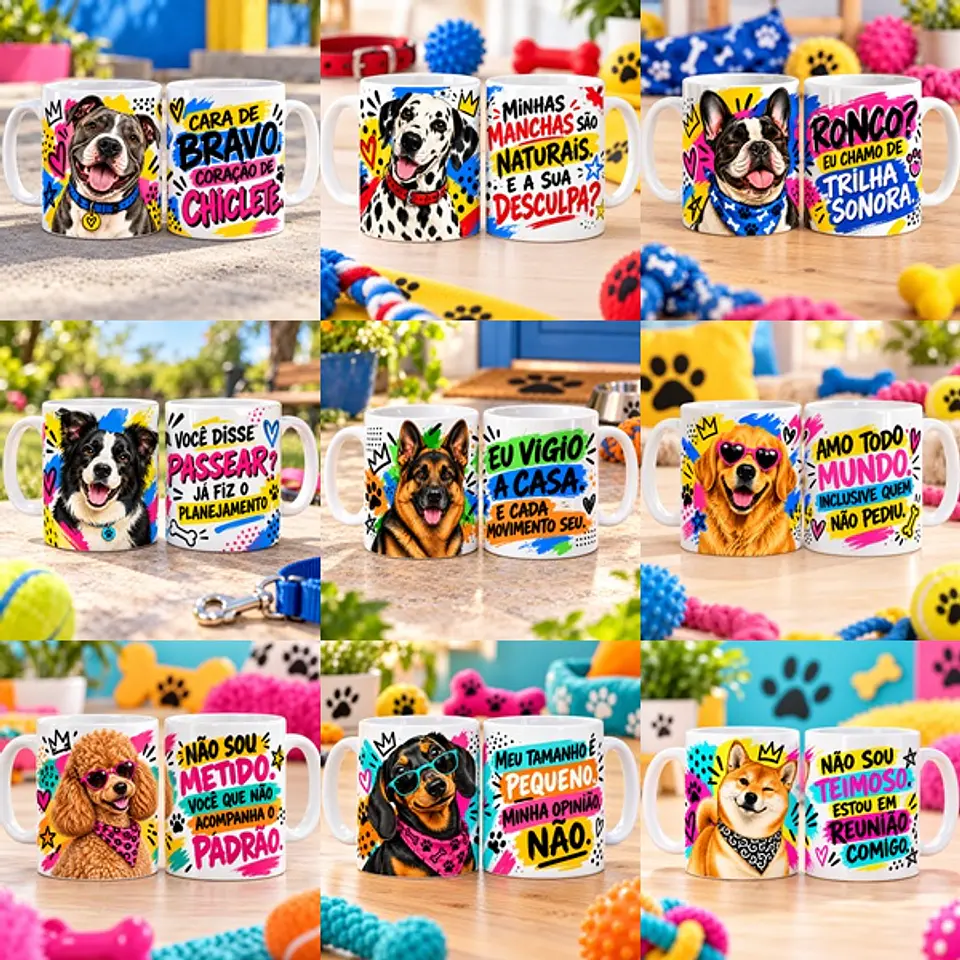 Arquivo Sublimação Caneca Coleção Pets Vol. 02 1