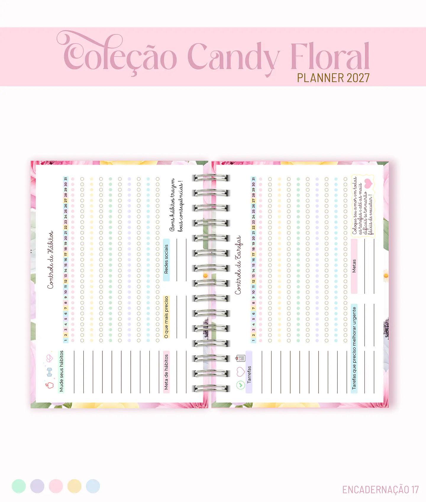 Arquivo Encadernação Agenda Planner Candy – Feminino 2