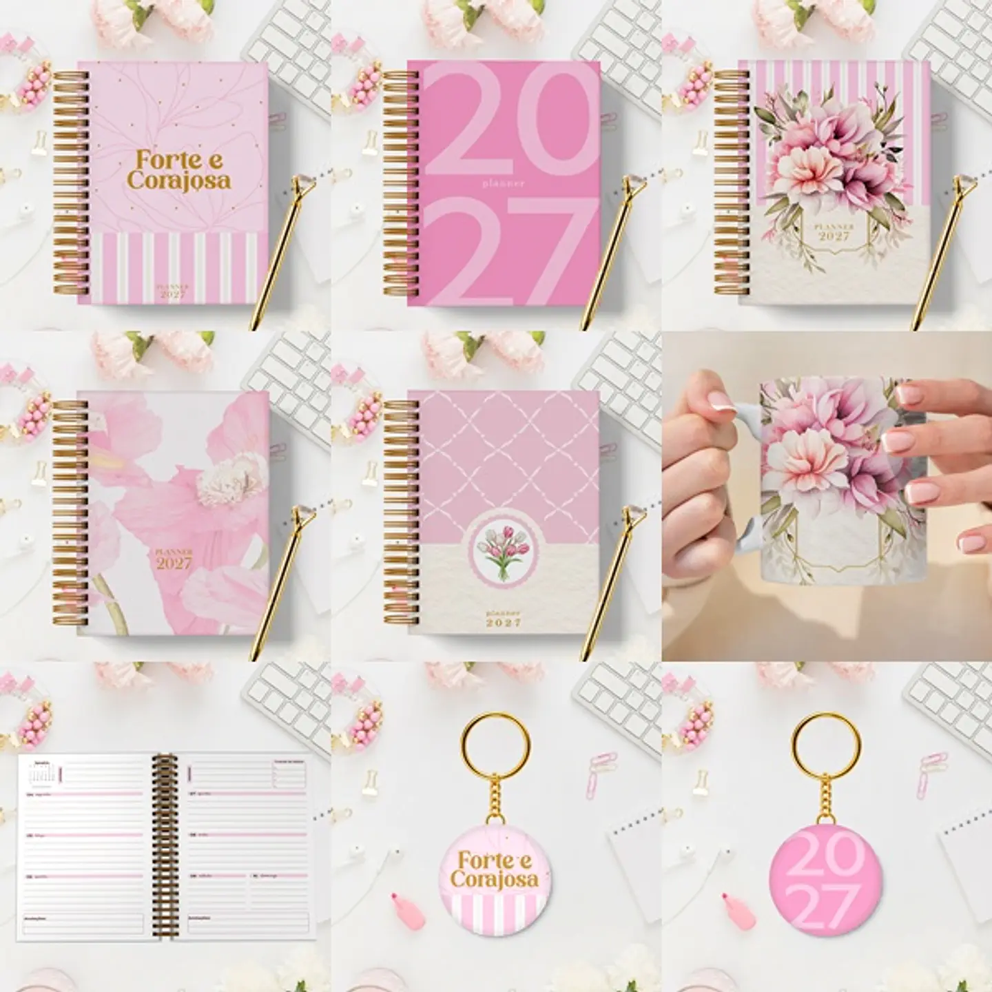Arquivo Encadernação Planner Rosa Feminino 1