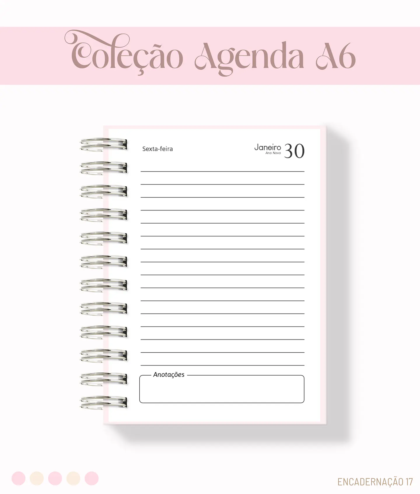 Arquivo Encadernação Agenda A6 Feminino 3