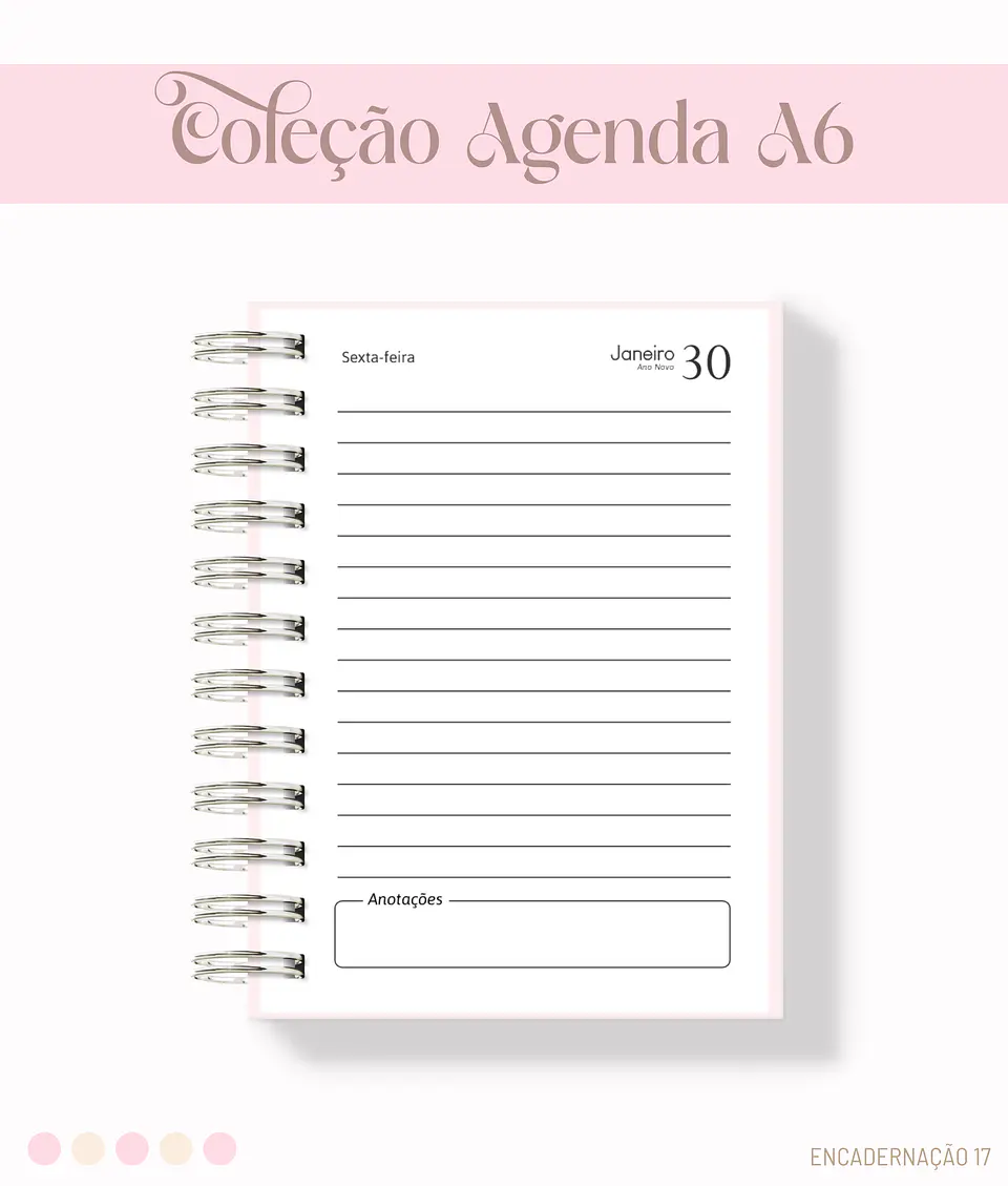 Arquivo Encadernação Agenda A6 Feminino 3