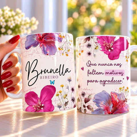 Arquivo Sublimação Caneca Delicadas Floral