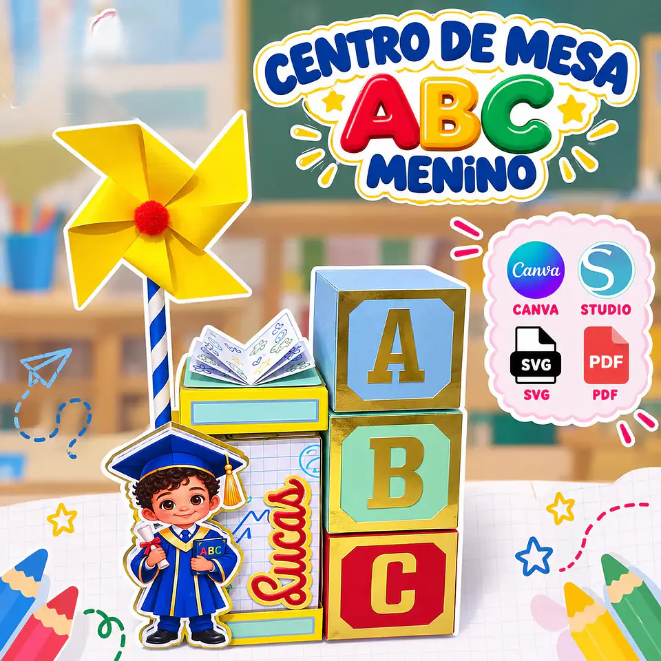 Arquivo Escolar Centro de Mesa ABC Menino 1