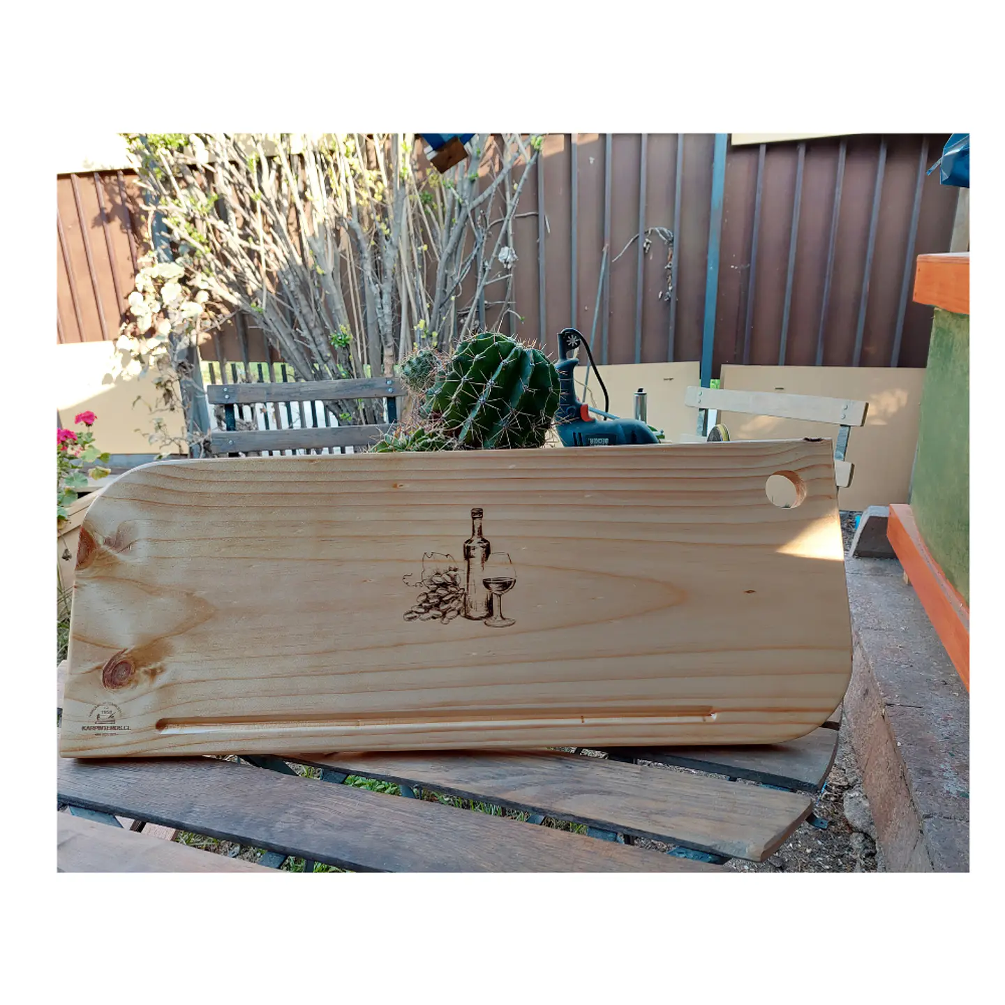 Tabla de Banquetería / Asados con logo  Premium tratada con Top Oil 60x23 cm 3