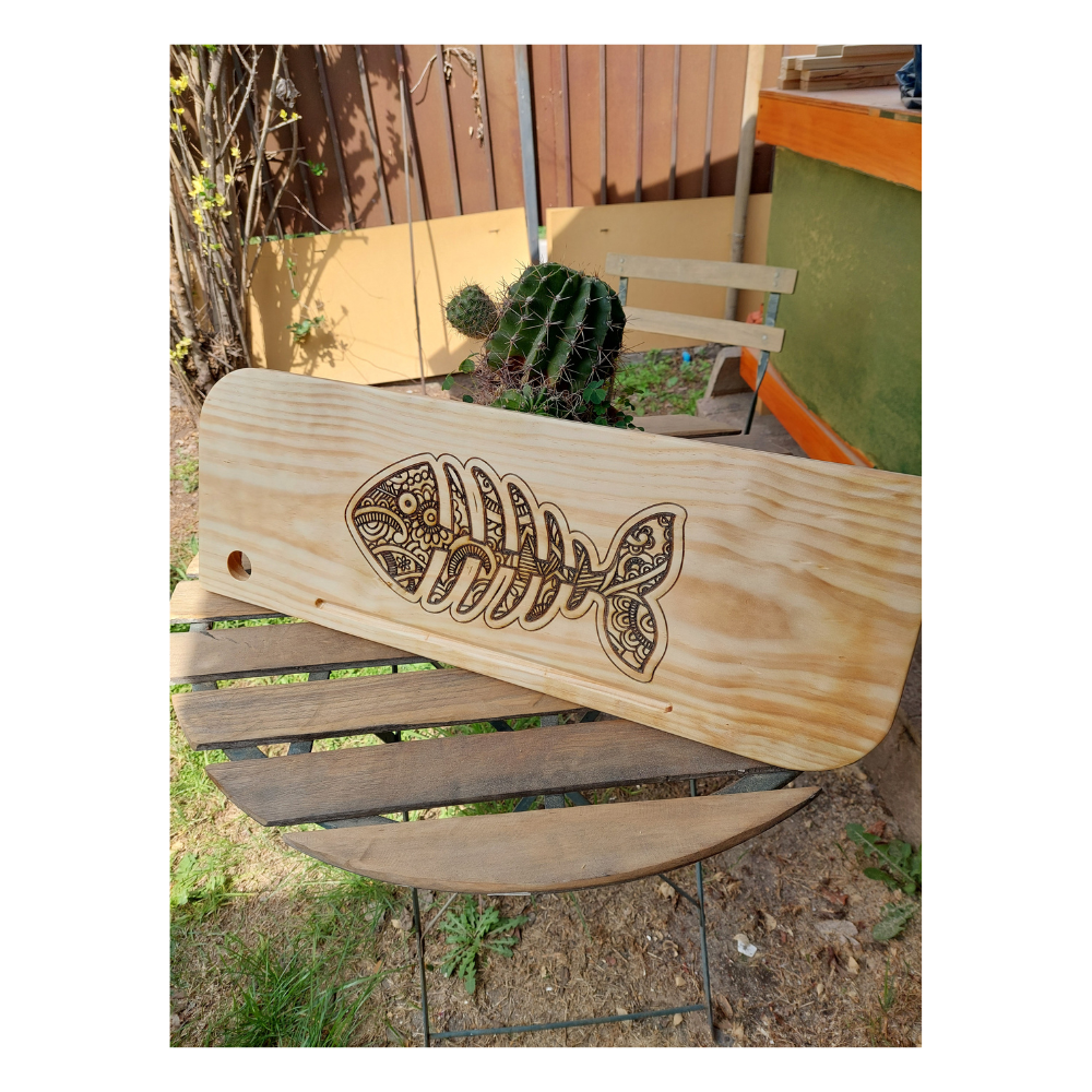 Tabla de Banquetería / Asados con logo  Premium tratada con Top Oil 60x23 cm